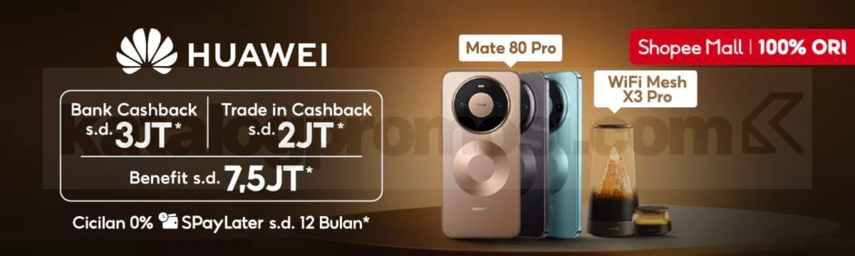 Gambar untuk Promo Huawei Mate 80 Pro Bonus hingga Rp. 7,5 juta