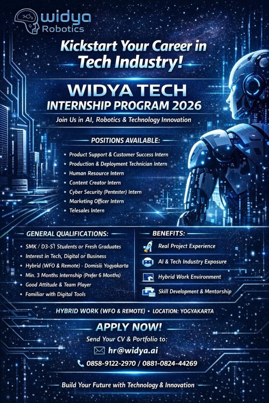 Gambar untuk Lowongan Kerja Product Support & Customer Success Intern - Production & Deployment Technician Intern - Human Resource Intern - Content Creator Intern - Cyber Security (Pentester) Intern - Marketing Officer Intern