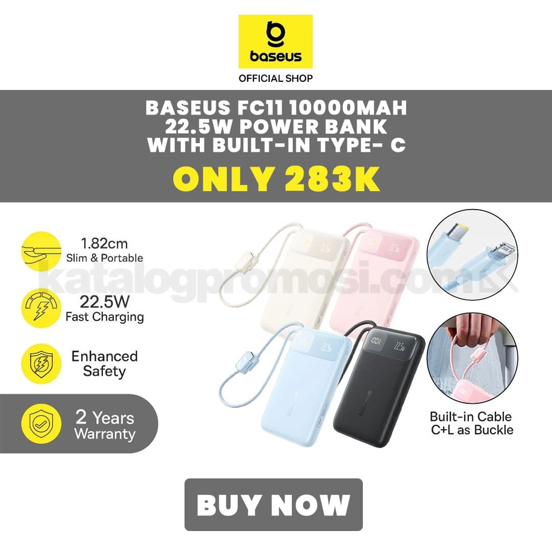 Gambar untuk Promo Baseus FC11 10000mAh Power Bank Rp. 283.000
