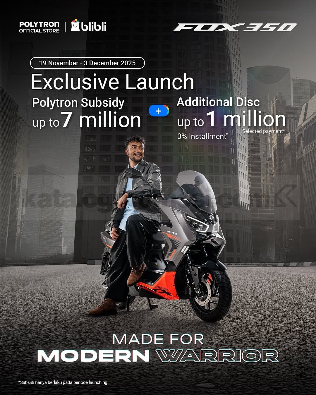 Gambar untuk Promo FOX-350 Hadir Eksklusif di Blibli! Subsidi 7 Juta + Potongan Pembayaran