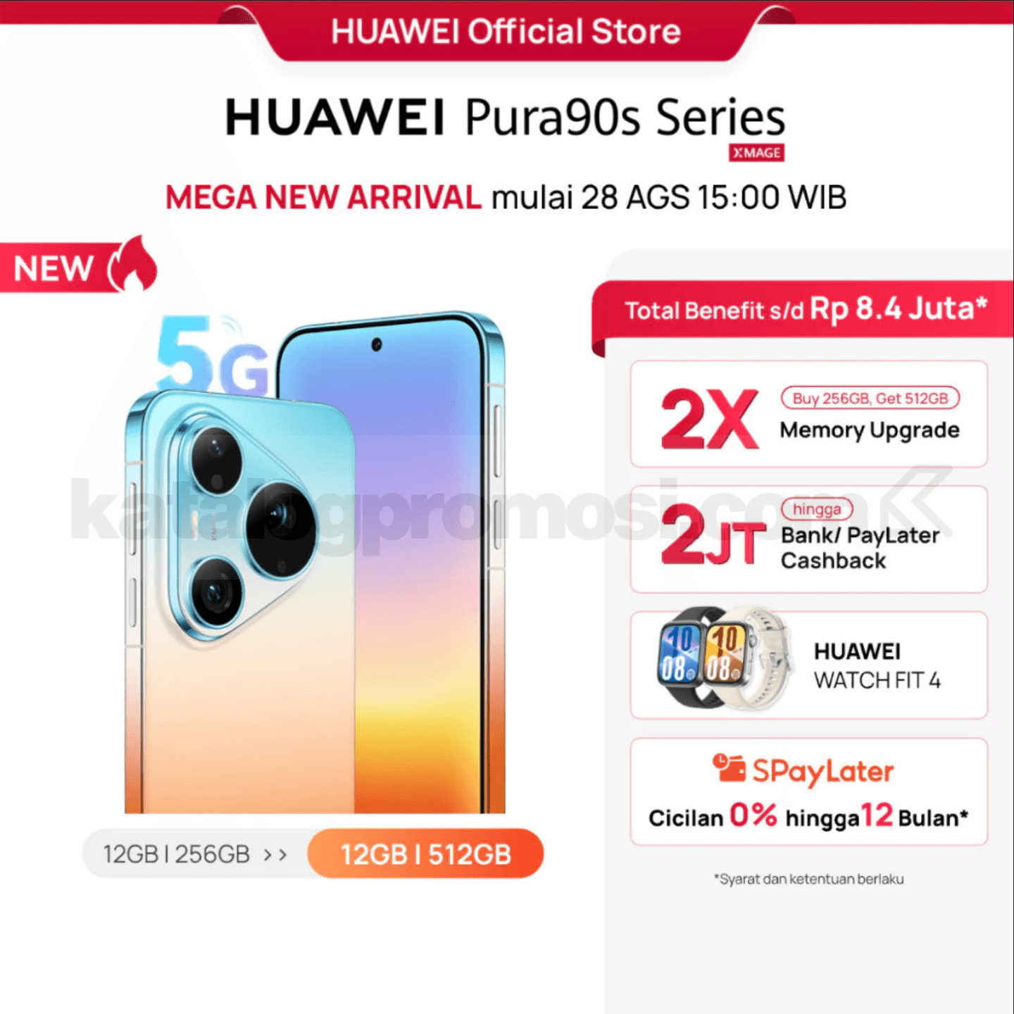 Gambar untuk Promo HUAWEI NEW! Pura 90s Gratis WATCH FIT 4